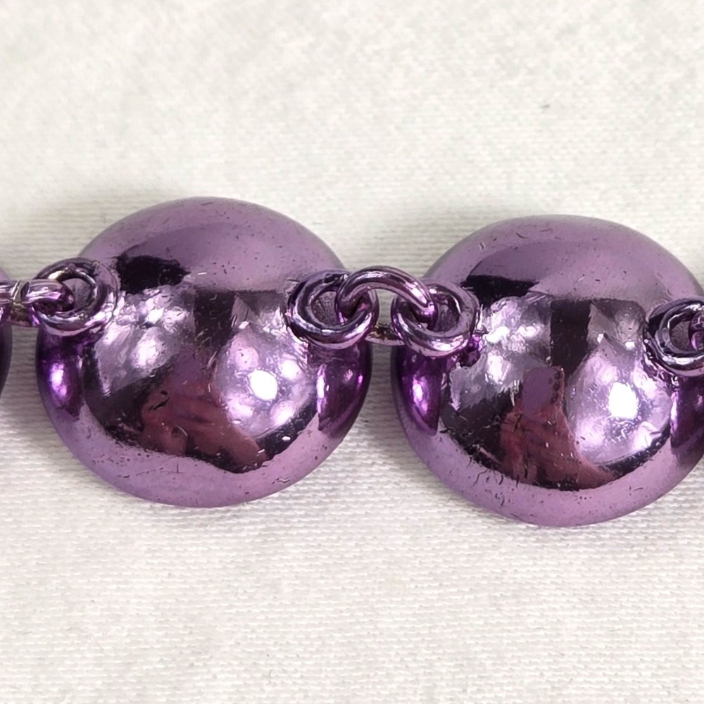 Juicy Couture Purple Gumdrop Round Crystal Pave Rhinestone‎ Toggle Bracelet 7" - Picture 10 of 16